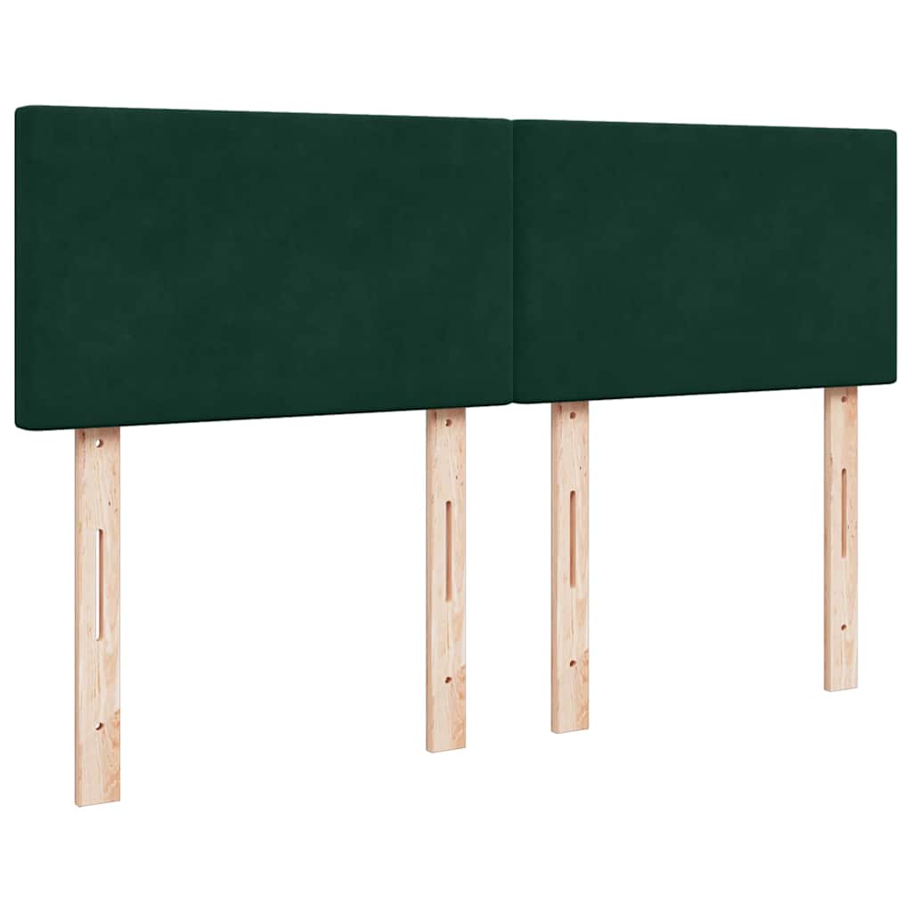 Κρεβάτι Boxspring με Στρώμα Σκούρο Πράσινο 140x190εκ. Βελούδινο - Pakobazaar