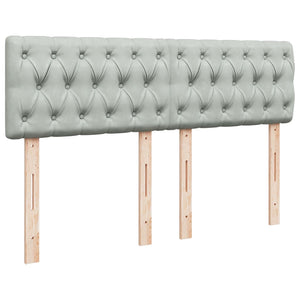 Κρεβάτι Boxspring με Στρώμα Ανοιχτό Γκρι 140x190 εκ. Βελούδινο - Pakobazaar
