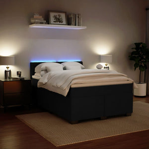Κρεβάτι Boxspring με Στρώμα Μαύρο 140x190 εκ. Βελούδινο - Pakobazaar