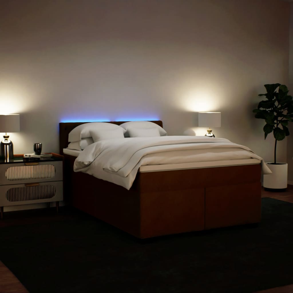 Κρεβάτι Boxspring με Στρώμα Ροζ 140x190 εκ. Βελούδινο - Pakobazaar