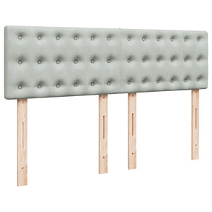 Κρεβάτι Boxspring με Στρώμα Ανοιχτό Γκρι 140x190 εκ. Βελούδινο - Pakobazaar