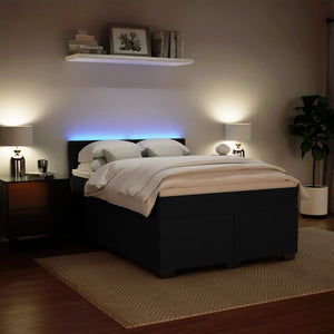 Κρεβάτι Boxspring με Στρώμα Μαύρο 140x190 εκ. Βελούδινο - Pakobazaar