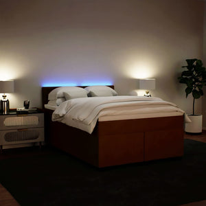 Κρεβάτι Boxspring με Στρώμα Ροζ 140x190 εκ. Βελούδινο - Pakobazaar