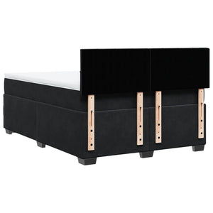 Κρεβάτι Boxspring με Στρώμα Μαύρο 140x200 εκ. Βελούδινο - Pakobazaar