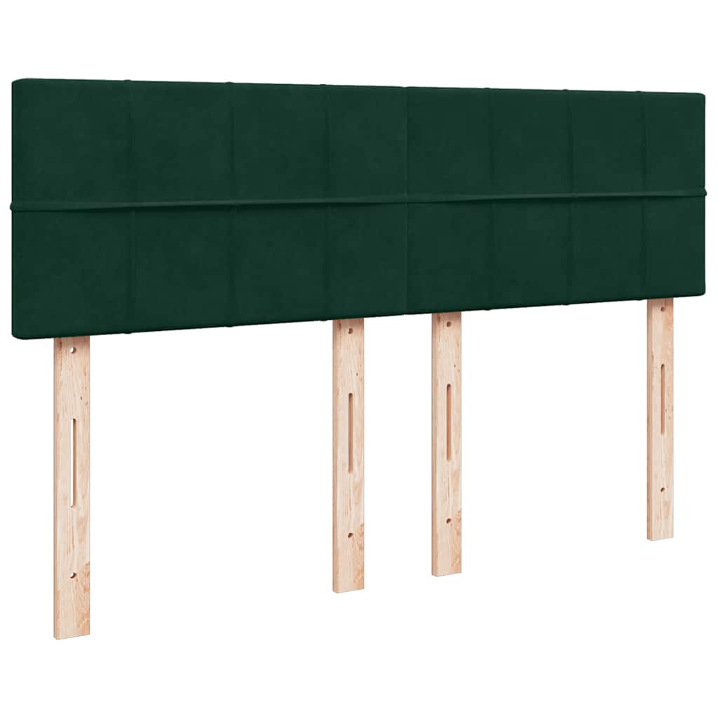 Κρεβάτι Boxspring με Στρώμα Σκούρο Πράσινο 140x200εκ. Βελούδινο - Pakobazaar