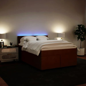 Κρεβάτι Boxspring με Στρώμα Ροζ 140x200 εκ. Βελούδινο - Pakobazaar