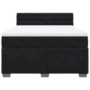 Κρεβάτι Boxspring με Στρώμα Μαύρο 140x200 εκ. Βελούδινο