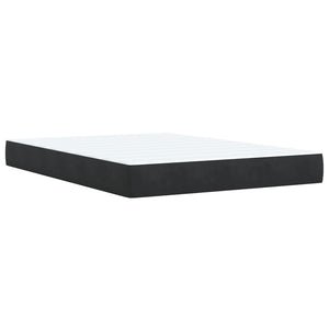 Κρεβάτι Boxspring με Στρώμα Μαύρο 140x200 εκ. Βελούδινο