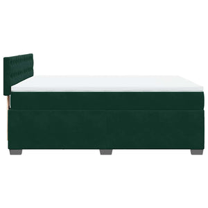 Κρεβάτι Boxspring με Στρώμα Σκούρο Πράσινο 140x200εκ. Βελούδινο - Pakobazaar