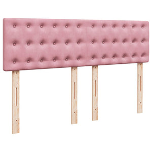 Κρεβάτι Boxspring με Στρώμα Ροζ 140x200 εκ. Βελούδινο - Pakobazaar