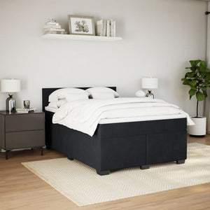 Κρεβάτι Boxspring με Στρώμα Μαύρο 160x200 εκ. Βελούδινο - Pakobazaar