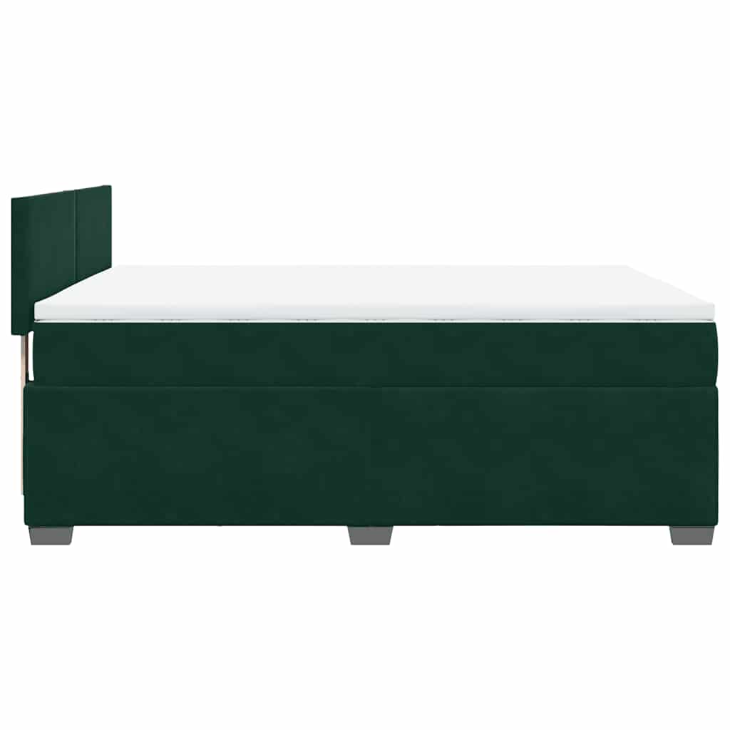 Κρεβάτι Boxspring με Στρώμα Σκούρο Πράσινο 160x200εκ. Βελούδινο - Pakobazaar