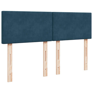 Κρεβάτι Boxspring με Στρώμα Μπλε 160x200 εκ. Βελούδινο - Pakobazaar