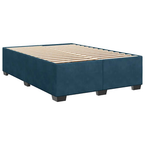 Κρεβάτι Boxspring με Στρώμα Μπλε 160x200 εκ. Βελούδινο - Pakobazaar