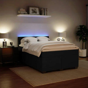Κρεβάτι Boxspring με Στρώμα Μαύρο 160x200 εκ. Βελούδινο - Pakobazaar