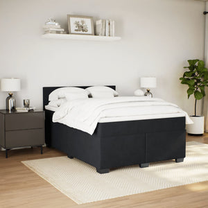 Κρεβάτι Boxspring με Στρώμα Μαύρο 160x200 εκ. Βελούδινο - Pakobazaar