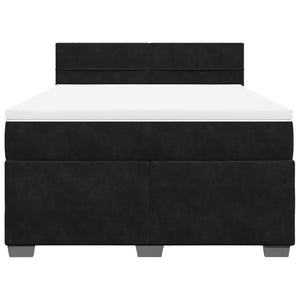 Κρεβάτι Boxspring με Στρώμα Μαύρο 160x200 εκ. Βελούδινο - Pakobazaar