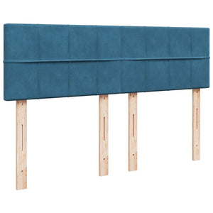Κρεβάτι Boxspring με Στρώμα Μπλε 160x200 εκ. Βελούδινο - Pakobazaar