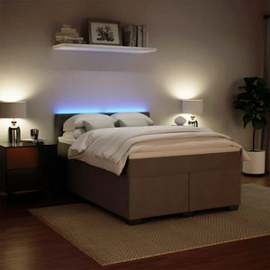 Κρεβάτι Boxspring με Στρώμα Ανοιχτό Γκρι 160x200 εκ. Βελούδινο - Pakobazaar