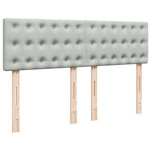 Κρεβάτι Boxspring με Στρώμα Ανοιχτό Γκρι 160x200 εκ. Βελούδινο - Pakobazaar