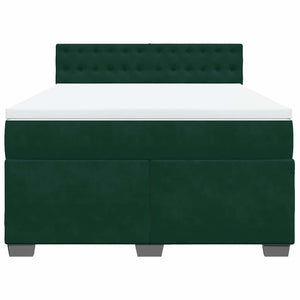 Κρεβάτι Boxspring με Στρώμα Σκούρο Πράσινο 160x200εκ. Βελούδινο - Pakobazaar