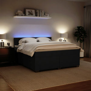 Κρεβάτι Boxspring με Στρώμα Μαύρο 180x200 εκ. Βελούδινο - Pakobazaar