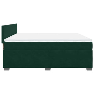 Κρεβάτι Boxspring με Στρώμα Σκούρο Πράσινο 180x200εκ. Βελούδινο