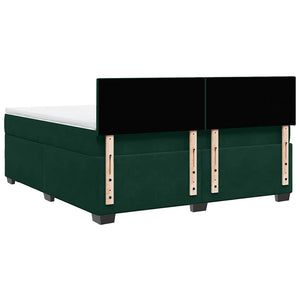 Κρεβάτι Boxspring με Στρώμα Σκούρο Πράσινο 180x200εκ. Βελούδινο