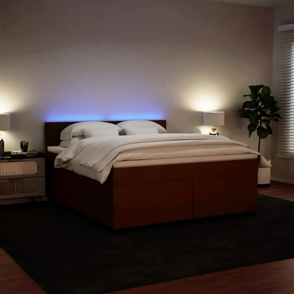 Κρεβάτι Boxspring με Στρώμα Ροζ 180x200 εκ. Βελούδινο
