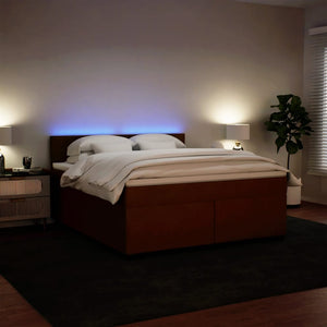 Κρεβάτι Boxspring με Στρώμα Ροζ 180x200 εκ. Βελούδινο