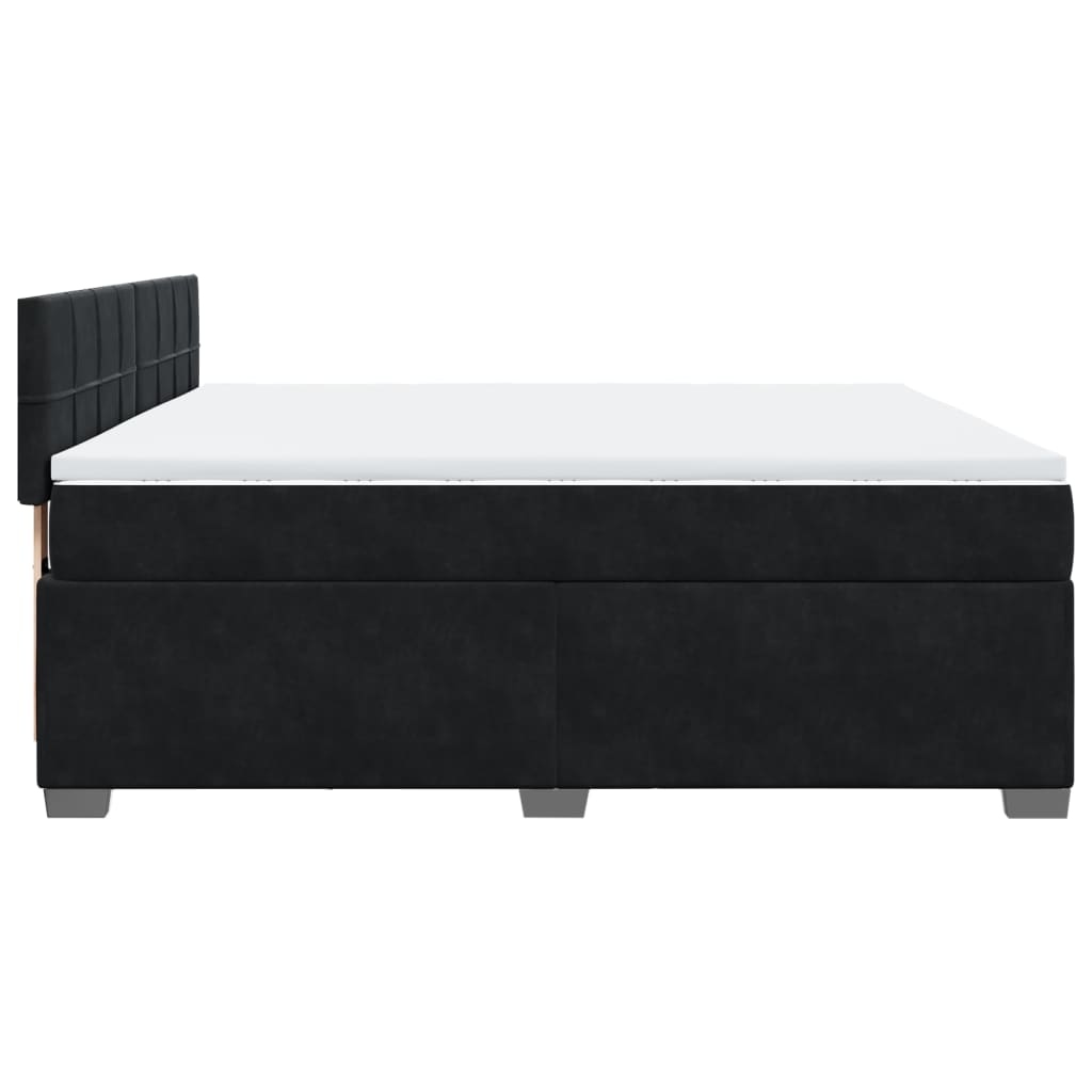 Κρεβάτι Boxspring με Στρώμα Μαύρο 180x200 εκ. Βελούδινο - Pakobazaar