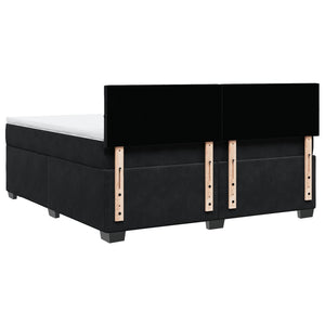 Κρεβάτι Boxspring με Στρώμα Μαύρο 180x200 εκ. Βελούδινο - Pakobazaar