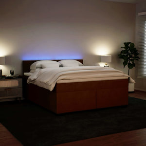 Κρεβάτι Boxspring με Στρώμα Ροζ 180x200 εκ. Βελούδινο
