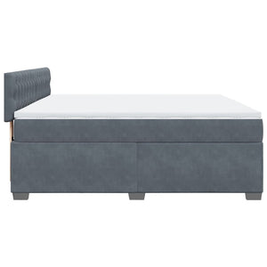 Κρεβάτι Boxspring με Στρώμα Σκούρο Γκρι 180x200 εκ. Βελούδινο - Pakobazaar