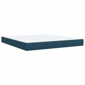 Κρεβάτι Boxspring με Στρώμα Μπλε 180x200 εκ. Βελούδινο - Pakobazaar