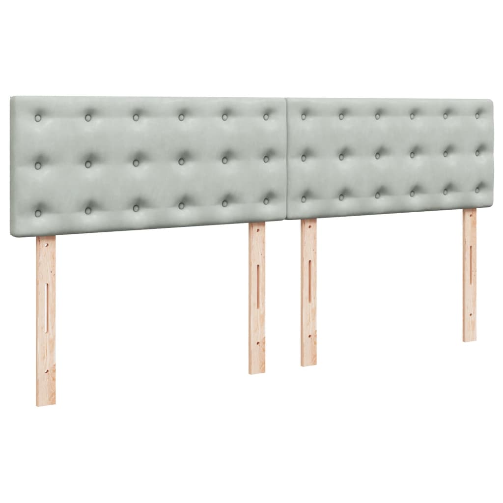 Κρεβάτι Boxspring με Στρώμα Ανοιχτό Γκρι 180x200 εκ. Βελούδινο - Pakobazaar
