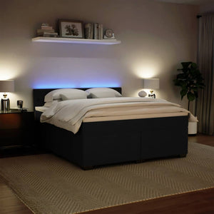 Κρεβάτι Boxspring με Στρώμα Μαύρο 180x200 εκ. Βελούδινο - Pakobazaar