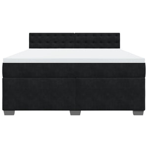 Κρεβάτι Boxspring με Στρώμα Μαύρο 180x200 εκ. Βελούδινο - Pakobazaar