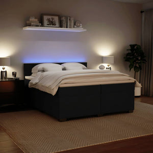Κρεβάτι Boxspring με Στρώμα Μαύρο 200x200 εκ. Βελούδινο - Pakobazaar