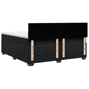 Κρεβάτι Boxspring με Στρώμα Μαύρο 200x200 εκ. Βελούδινο - Pakobazaar
