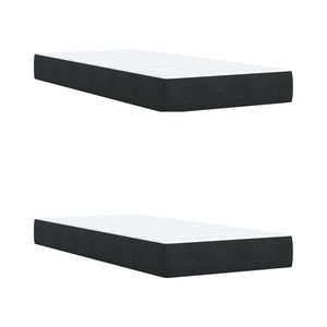 Κρεβάτι Boxspring με Στρώμα Μαύρο 200x200 εκ. Βελούδινο - Pakobazaar