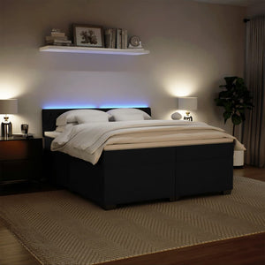 Κρεβάτι Boxspring με Στρώμα Μαύρο 200x200 εκ. Βελούδινο - Pakobazaar