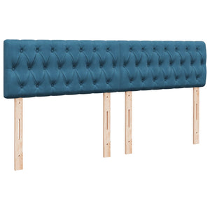 Κρεβάτι Boxspring με Στρώμα Μπλε 200x200 εκ. Βελούδινο - Pakobazaar