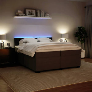Κρεβάτι Boxspring με Στρώμα Ανοιχτό Γκρι 200x200 εκ. Βελούδινο - Pakobazaar
