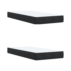 Κρεβάτι Boxspring με Στρώμα Μαύρο 200x200 εκ. Βελούδινο