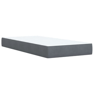 Κρεβάτι Boxspring με Στρώμα Σκούρο Γκρι Single Βελούδινο - Pakobazaar