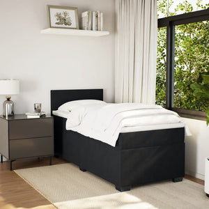 Κρεβάτι Boxspring με Στρώμα Μαύρο Single Βελούδινο - Pakobazaar