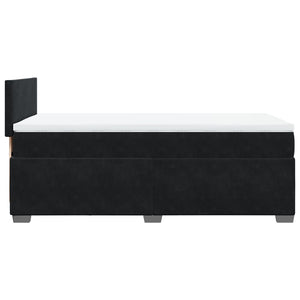 Κρεβάτι Boxspring με Στρώμα Μαύρο Single Βελούδινο - Pakobazaar