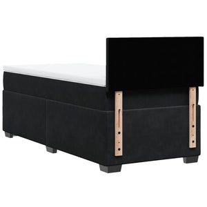 Κρεβάτι Boxspring με Στρώμα Μαύρο Single Βελούδινο - Pakobazaar