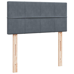 Κρεβάτι Boxspring με Στρώμα Σκούρο Γκρι Single Βελούδινο - Pakobazaar